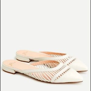 J.Crew Gwen Cage Mules / flats size 7 1/2, white